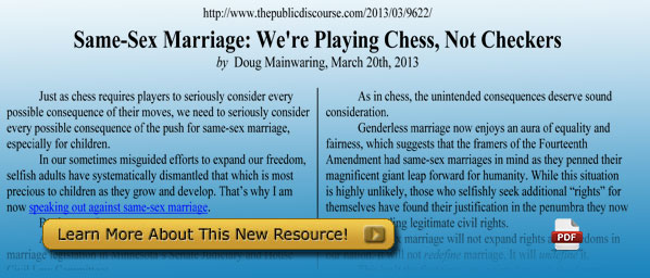 Same-Sex Marriage: We’re Playing Chess, Not Checkers